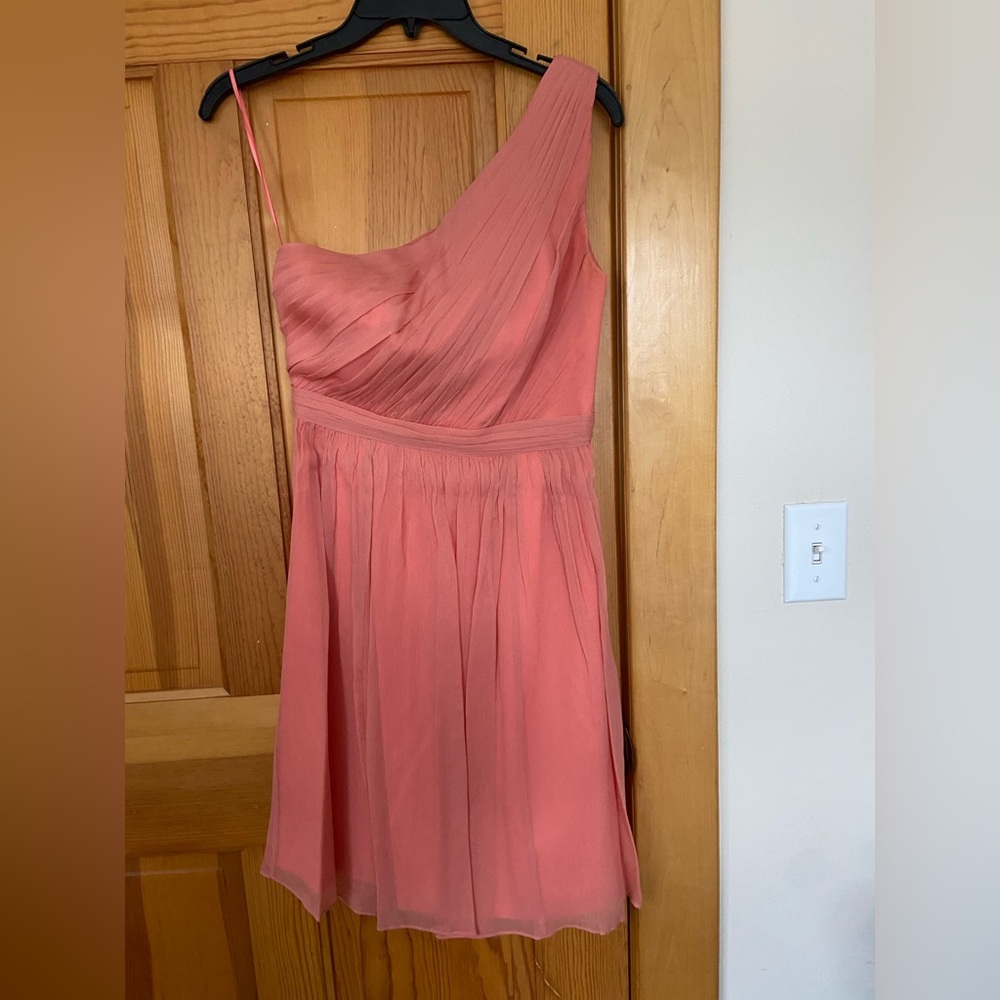J. Crew One-Shoulder Coral Dress